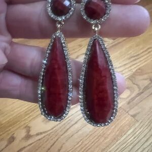 Elegant Red Teardrop Earrings